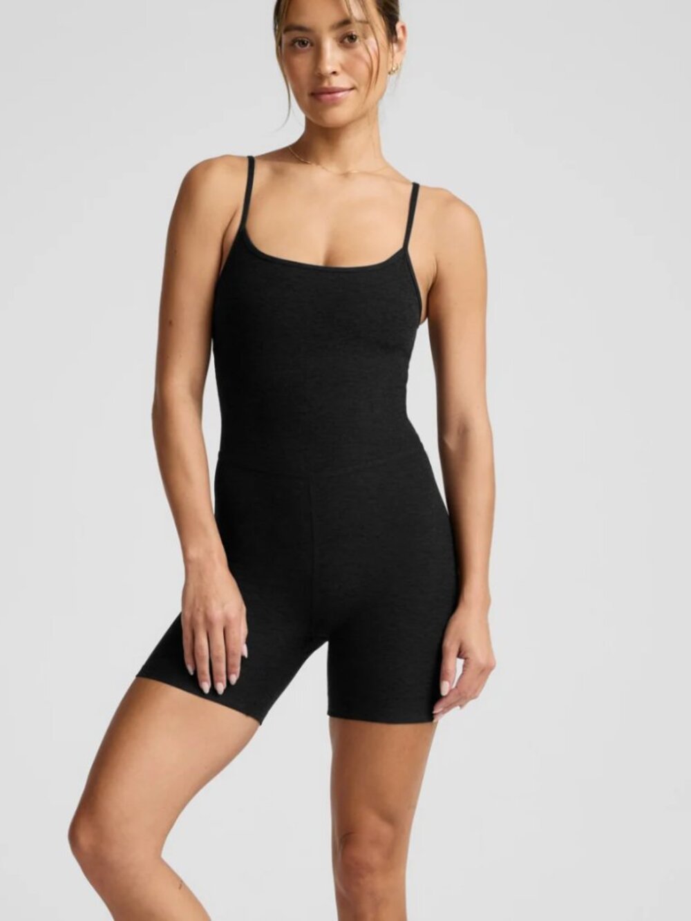 Beyond Yoga Spacedye Keep Pace Biker Jumpsuit black gray l large romper